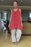 Made in Italy Camellia Crochet Cami Cherry